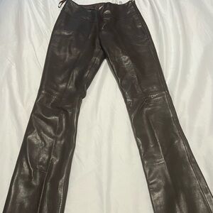 Vintage Leather Vakko Pants | Size 2 | Brown Leather |